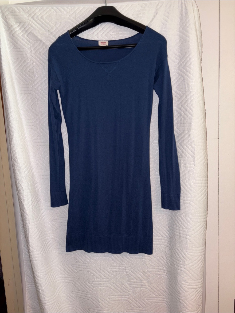 Mossimo Supply Co. Navy Scoop-Neck Long Sleeve Knit Dress